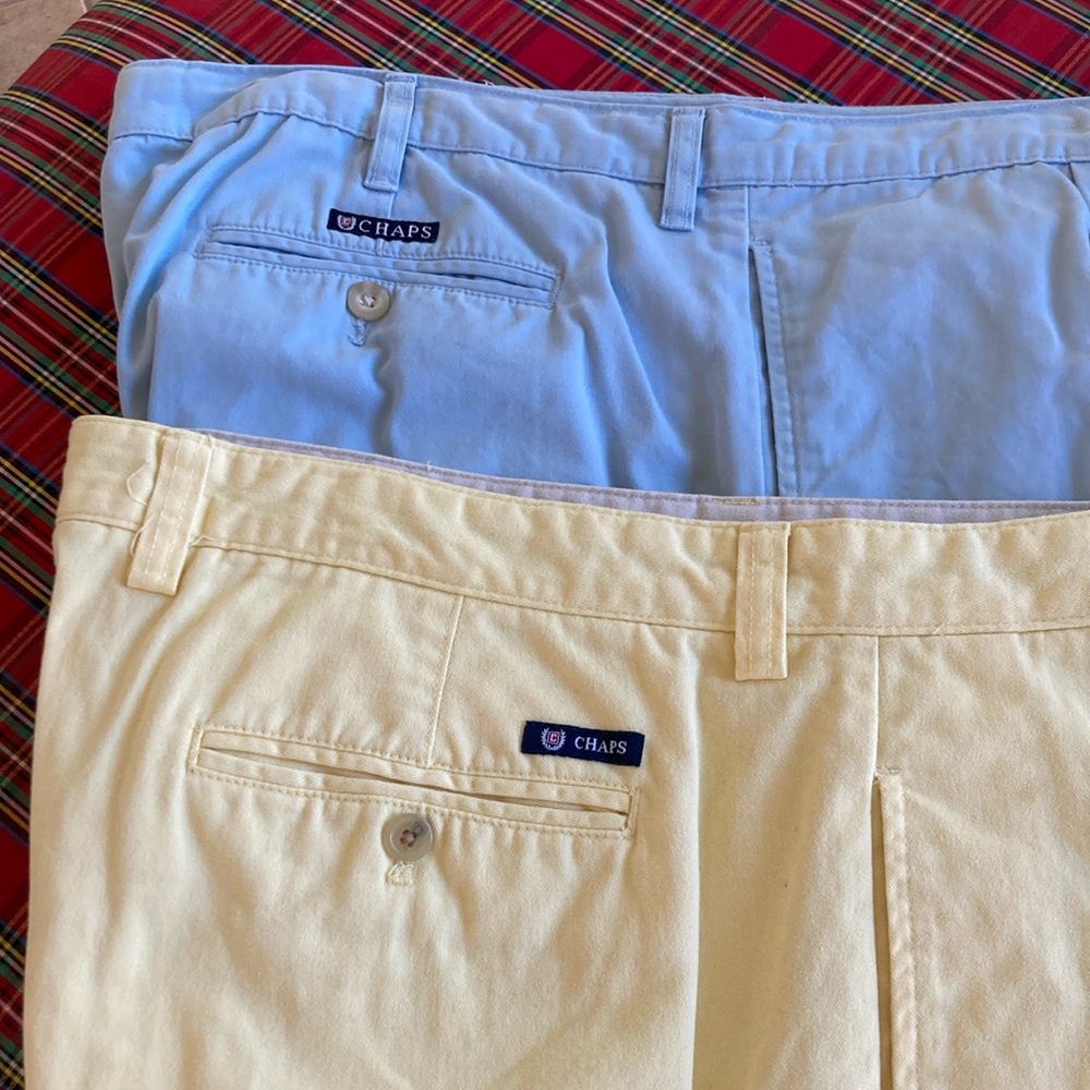Chaps Men's Blue and Yellow Shorts SET